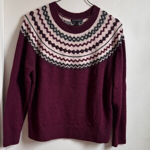 Women's Burgundy Fair Isle Sweater